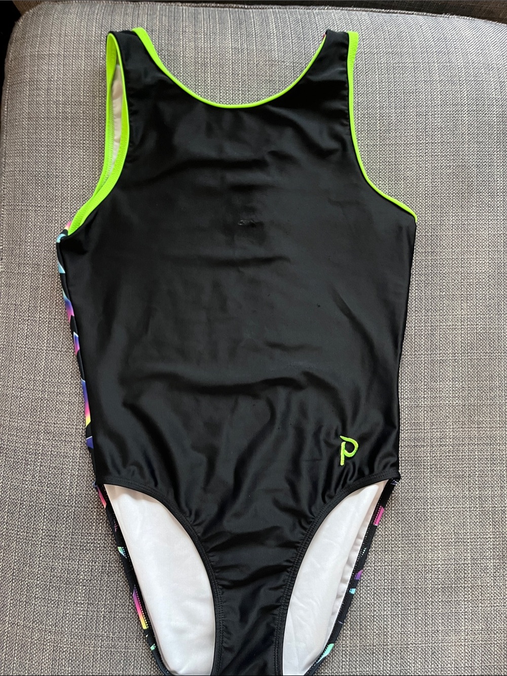 Fun neon plum gymnastics leotard size Medium